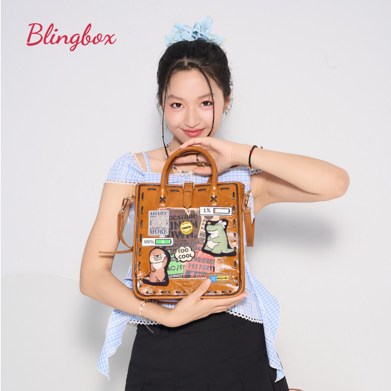 Bi Ling Accessories Bureau fighting Meow Sla оригинальная модная сумка new Commuter Personality нишевая женская сумка-мессенджер на одно плечо Изображение 1