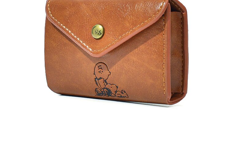 кошелек ins风日单杂志附录款钱包史努比男女三折pu皮短款钱包卡通零钱包