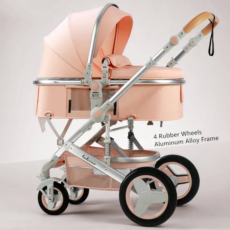 Belecoo Lightweight Luxury Baby Stroller 3 in 1 Portable Hig