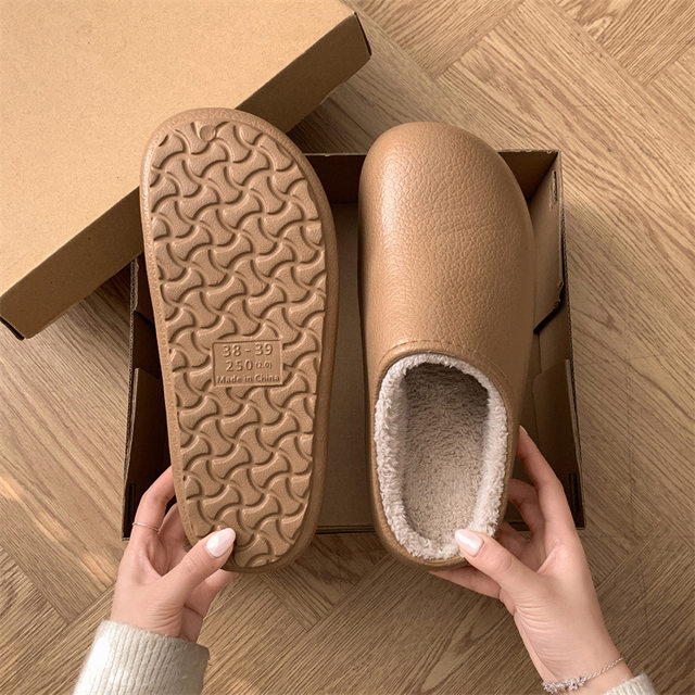 Silent Cotton Slippers for Men and Women, Couples, Autumn and Winter Indoor Home Wear, Odor-Free, 2025 New Model, Thick-Soled, Fleece-Lined, Closed-Toe Slippers