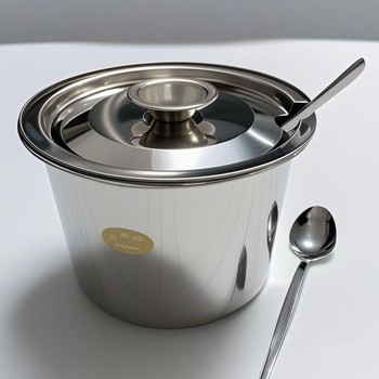 Double-Ear Lard Container with Stainless Steel Filter, Lard Pot with Lid, Household High-Temperature Resistant Anti-Scald Lard Canister for Filtering Oil Residue