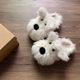 Cartoon Puppy Plush Ear-Shaped Women's Home Cotton Slippers with Soft Soles, Warm Indoor Autumn and Winter Cute Light-Soled Slippers for Men