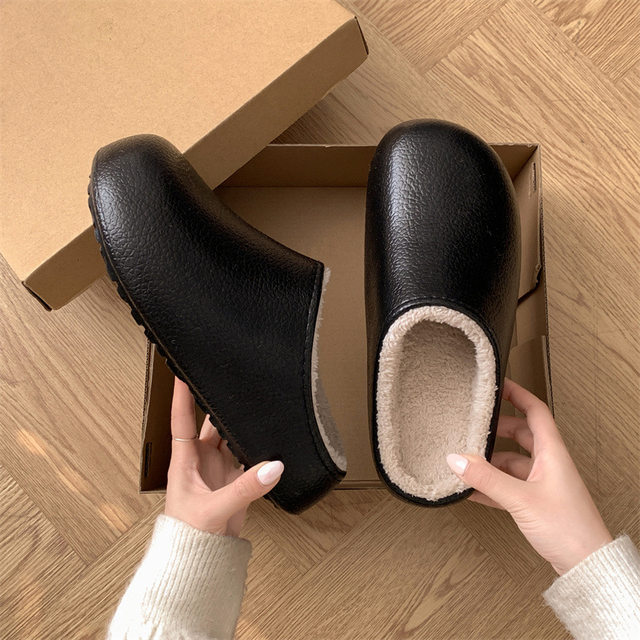 Silent Cotton Slippers for Men and Women, Couples, Autumn and Winter Indoor Home Wear, Odor-Free, 2025 New Model, Thick-Soled, Fleece-Lined, Closed-Toe Slippers