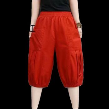 New summer wide-leg cropped pants for women washing cotton thin casual loose slimming harem pants fashionable trousers
