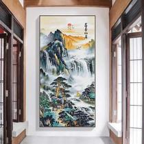 Fuchun Mountain Dwelling Picture Cross Stitch 2024 New Vertical Version Full Embroidery Self-Embroidered Landscape Painting Entrance Handmade Thread Embroidery