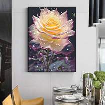 Douyin Kuaishou full embroidery cross stitch 2024 new living room thread embroidery dreamy rose flowers