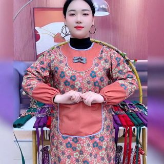 Apron Is Fashionable, High-End, Young, Chinese-Style Printed Apron, Kitchen Household Waterproof and Oil-Proof Cooking Retro Apron