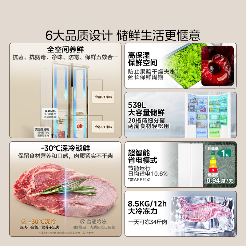 美的BCD-539WUKPZM(E)冰箱图片