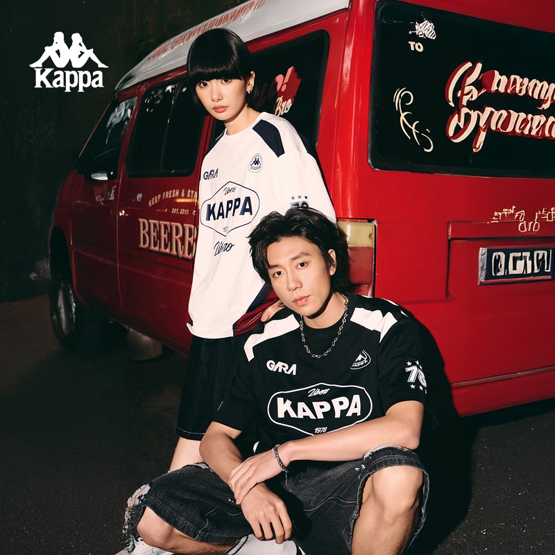 Kappa Back-To-Back Sports Short-Sleeve 2026 New Summer Couple Pure Cotton T-Shirt Men's American Jersey Women's Style
