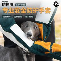 German imported dog anti-bite gloves anti-velvet cowhide anti-cat scratching gloves dog training artifact thickened cowhide training gloves