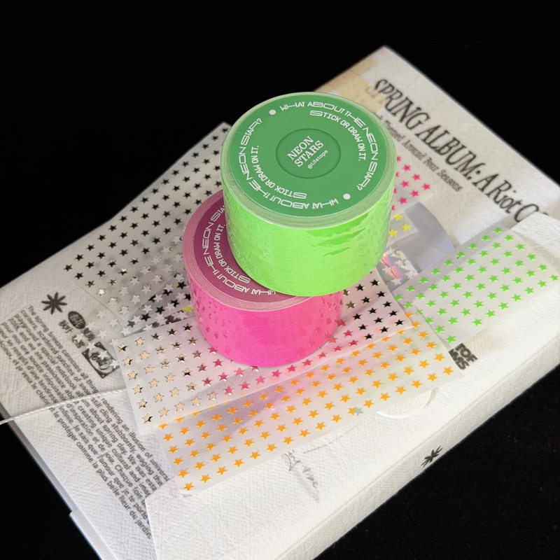 Life Tape|Mini Star Fluorescent Gold and Silver Laser Sticker Roll 3mm Nail Art Decoration Planner Card Korean Style Life Tape|Mini Star Fluorescent Gold and Silver Laser Sticker Roll 3mm Nail Art Decoration Planner Card Korean Style