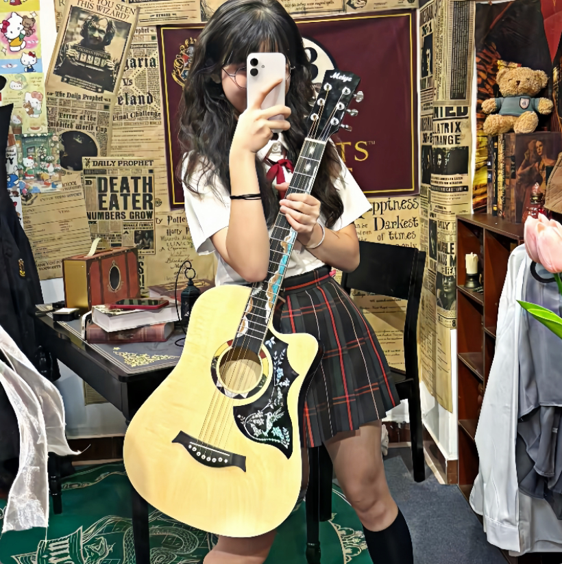 38インチ初心者用ギター、男の子と女の子向けの41インチアコースティックギター、初心者と大人向けの練習用楽器、学生用フォークギター