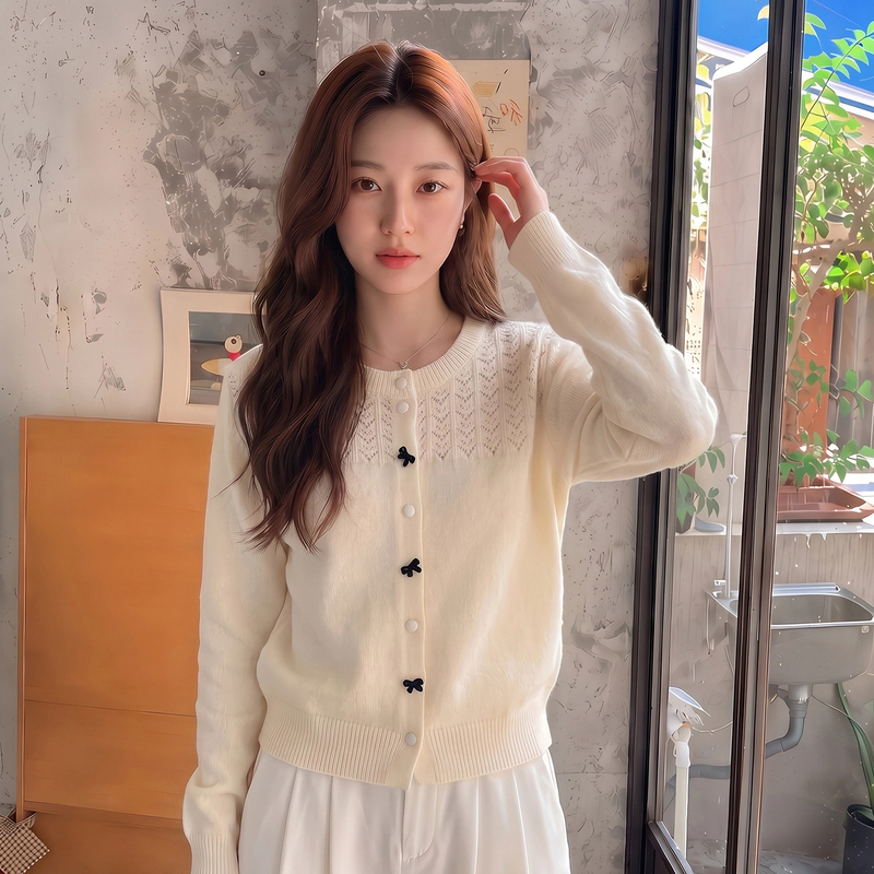 White Knitted Cardigan for Women, Early Autumn Outfit, 2026 New Versatile Sweater, Korean Style Outerwear, Super Stylish Spring and Autumn Top White Knitted Cardigan for Women, Early Autumn Outfit, 2026 New Versatile Sweater, Korean Style Outerwear, Super Stylish Spring and Autumn Top