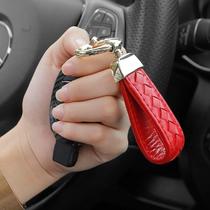 Lambskin car key chain pendant personalized and creative woven male and female couple key chain ring key waist pendant