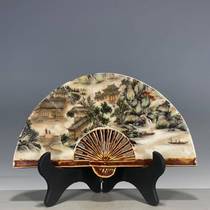 Antiques second-hand goods old goods ancient porcelain miscellaneous Republic of China period pastel landscape porcelain fans ornaments old objects porcelain