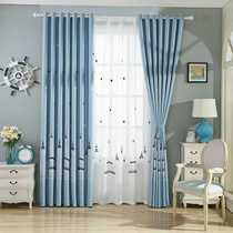 Childrens room curtains cartoon blue boy blackout simple bay window girl curtains 2022 new style for bedroom