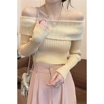 One-shoulder sweater sweater for women spring design irregular slim fit pure desire long-sleeved bottoming shirt top