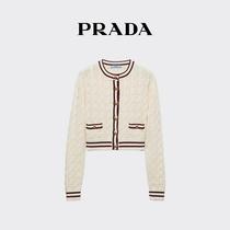 (Deposit)(Deposit) Fashionable Womens Knitted Triangle Logo Decorated Cotton Cardigan Jacket