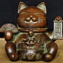 Bronze lucky cat attracts wealth and good luck home office counter decoration ornaments good business opening
