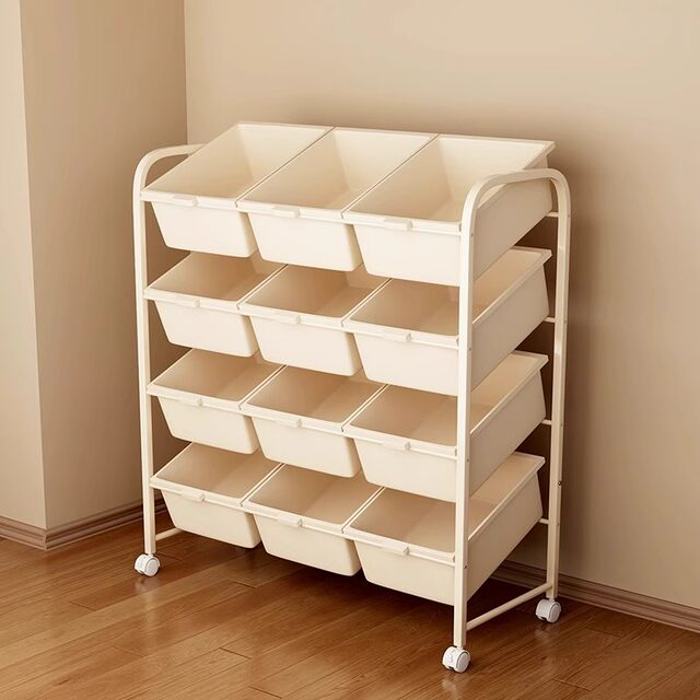 Children's toy storage rack multi-layer movable storage rack bookshelves floor-standing living room kindergarten storage cabinet organization rack