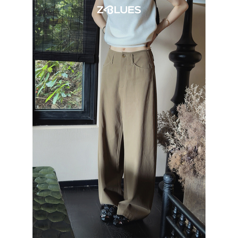 Zblues【Companion Pants】Simple Design Straight-Leg Waistless Casual Pants for Women 2026 Autumn New Long Pants