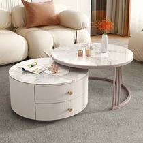 (Deposit) Classic Popular] Quanyou Home Modern Glass Slate Coffee Table Size Combination Living Room Home Small