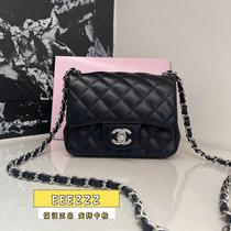 (Deposit) Fashion Big Brand] CCIC 23 New Classic Sheepskin Black Silver Diamond Square Fat Crossbody Bag