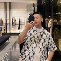 (Deposit) Fashion] New summer casual mens all-over printed loo shirts short-sleeved shirts and jackets for men