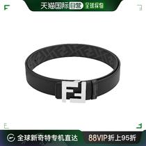 (Deposit) Classic and popular] 23 new models of mens black cow leather FF pattern silver buckle double-sided belt 3 5cm