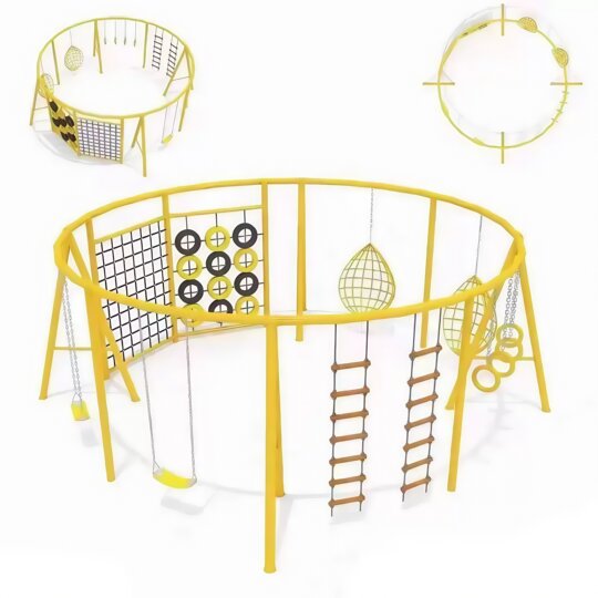 Outdoor Children's Ring-Shaped Round Swing Community Kindergarten Courtyard Training Gallery Multi-Functional Fitness Curved Swing