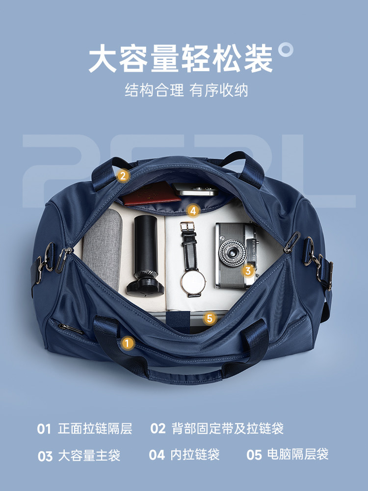 Portable Travel Bag Can Be Attached to a Trolley Case, Additional Bag for Men on Business Trips, Large-Capacity Storage Luggage Bag