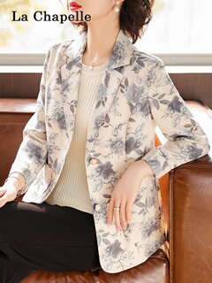 La chapelle's temperament mom's short suit for small people in autumn and winter fashionable colors middle-aged and elderly suit jackets