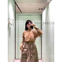 (Qingxin Spring and Summer Triangle Label Turtle Collar Womens Long Sleeve Shirt Camel