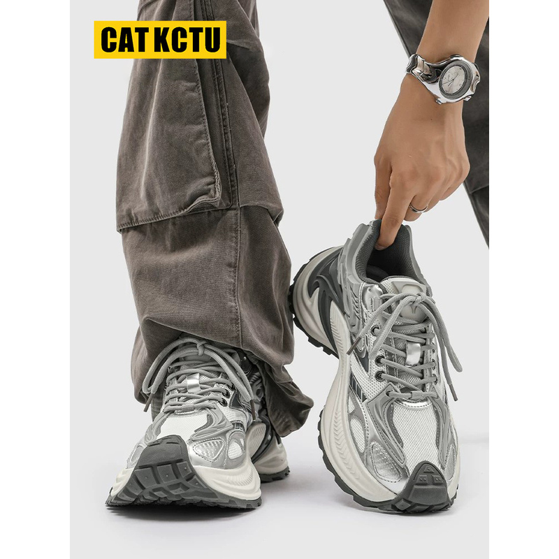 [American Light Luxury] Catkctu Rattlesnake Mecha Sneakers Men's Running Shoes Thick Sole Height-Increasing Trendy Dad Shoes