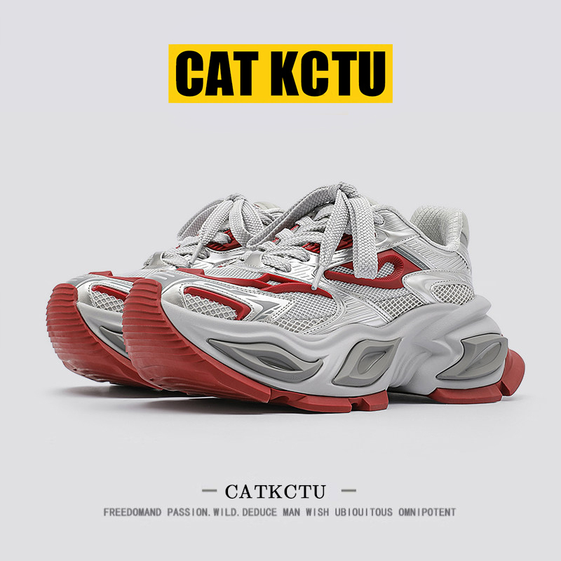 [American Light Luxury] Catkctu Cat Eye Dad Shoes Thick-Soled Casual Sports Shoes Mesh Breathable Height-Increasing Shoes for Men and Women