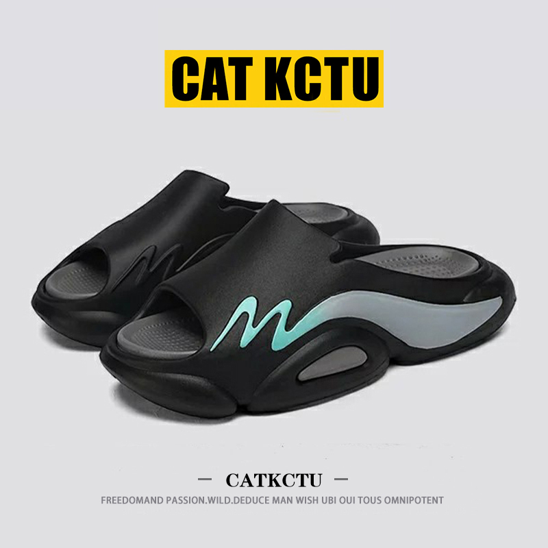 [American Affordable Luxury] Catkctu Trendy Brand Coconut Slippers for Men, Outdoor Wear, 2026 Summer New Thick-Soled Beach Sandals