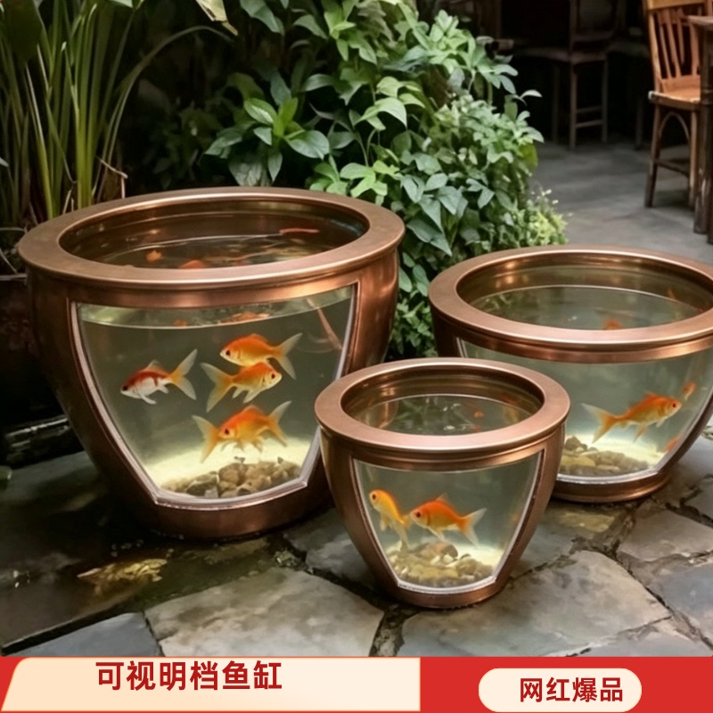 Ceramic Fish Tank with Large Screen for Viewing, Decorative Round Tank for Landscaping, Water Feature, and Filtration Ceramic Fish Tank with Large Screen for Viewing, Decorative Round Tank for Landscaping, Water Feature, and Filtration