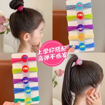 Childrens candy-colored headband for girls and babies towel ring that does not hurt hair girls hair elastic band hairband