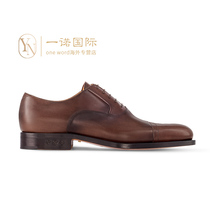 Lace-up toe-toe shoes leather shoes single shoes genuine mens high-definition shoes deposit