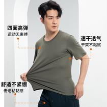 *Excellent physical training suit summer dry breathable gas suit short-sleeved shorts for outdoor running military training speed T-shirt