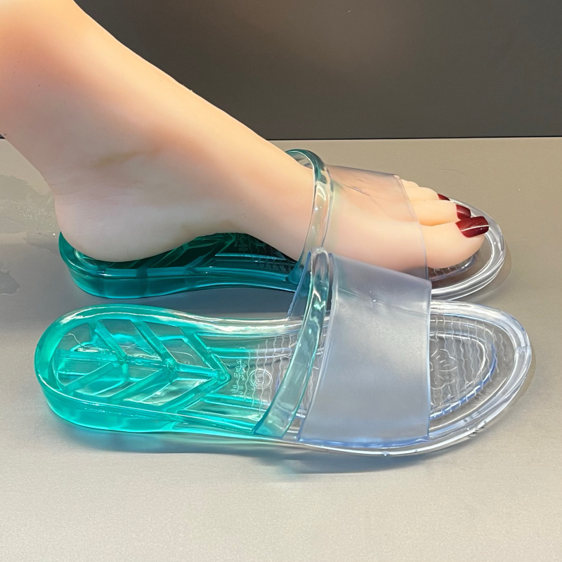 Crystal Jelly Shoes, Transparent Flat Shoes, Beach Shoes, Fashionable and Versatile Outdoor Slippers, Stylish and Trendy for Women Crystal Jelly Shoes, Transparent Flat Shoes, Beach Shoes, Fashionable and Versatile Outdoor Slippers, Stylish and Trendy for Women