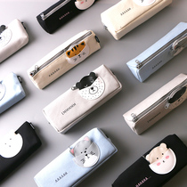 Morning Light Pocket Animal Pen Bag Simple Girls Boys hipster Pencil Case Primary School Junior High Capacity Stationery Box Creative Korean Multifunctional Pen Bag