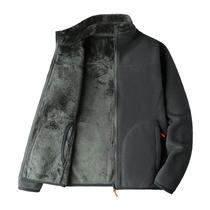 New type of polar fleece fleece jacket for women in autumn and winter plus velvet and thickened double-sided jacket with inner liner cardigan polar fleece jacket