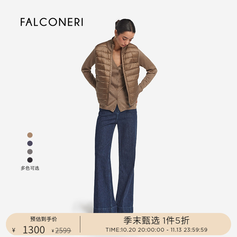 [End of Season Selection] Falconeri Women's Commuting Double-Sided down Jacket Stand Collar Warm down Vest Dcc105G