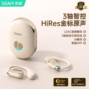 Soaiy Ting3 Ear-Hook Ai Smart Translation Wireless Bluetooth Headset 2025 New Model Simultaneous Interpretation