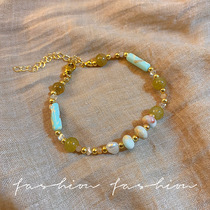 New Chinese style imitation Shoushan stone glazed bracelet light luxury niche exquisite temperament bracelet pearl bracelet girls hand jewelry