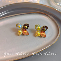 Monet Garden Color Baroque Pearl Earrings Womens Design Niche Earrings 925 Silver Needle Earrings