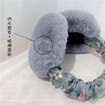 Earmuffs to keep warm in winter womens pleated floral earmuffs earbags earmuffs antifreeze foldable ear warmers simple imitation rabbit fur