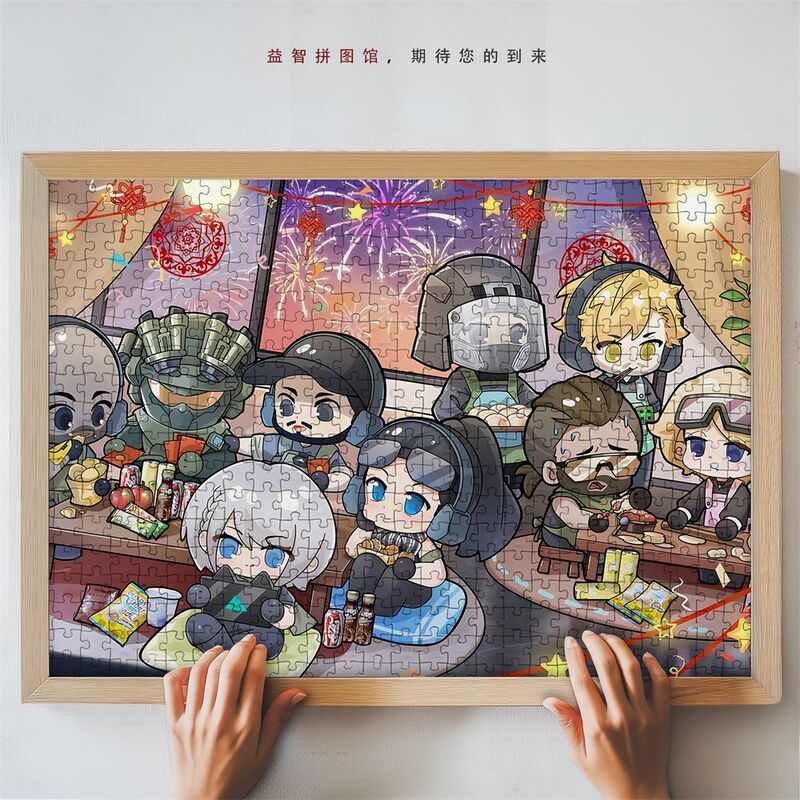 Delta Operation Family Portrait Puzzle with Frame 1000 Pieces Gti Operator Figurine Wall Hanging Wooden