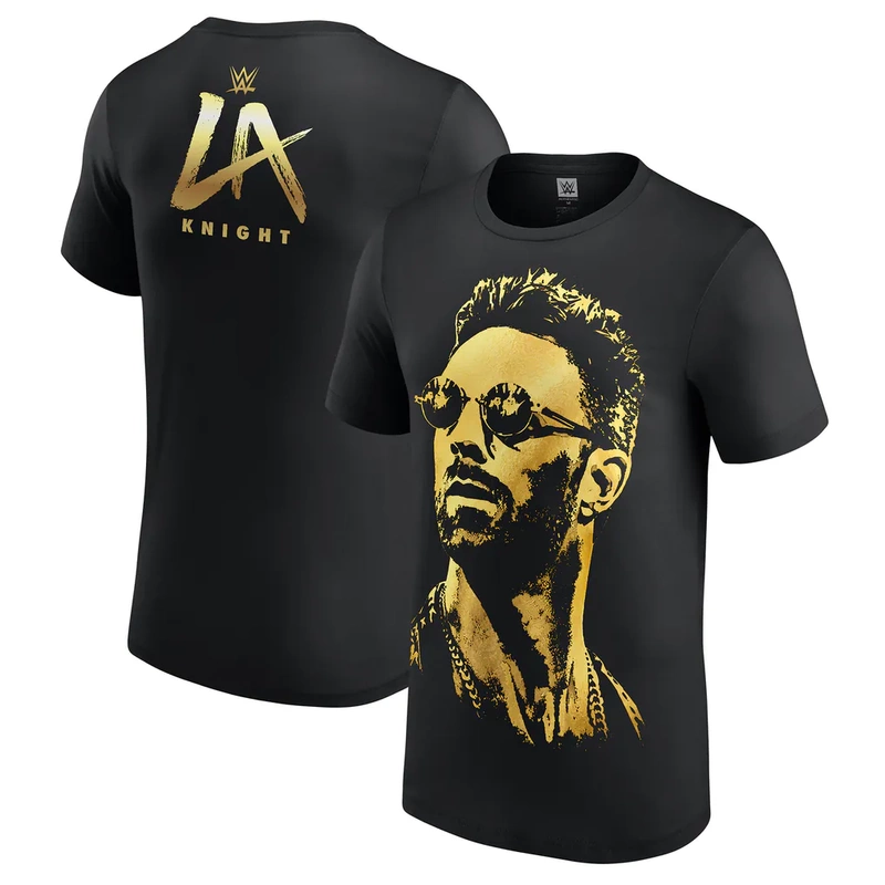 Wwe Wrestler La Knight City Knight Yeah Wrestling Short-Sleeved Pure Cotton Loose Summer Round Neck T-Shirt